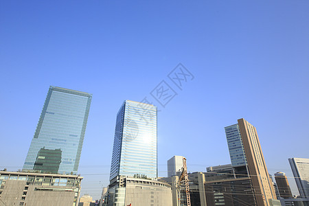 大阪市的OSAKA地区摩天大楼城市建筑学旅游景观地标蓝天市中心观光前线图片