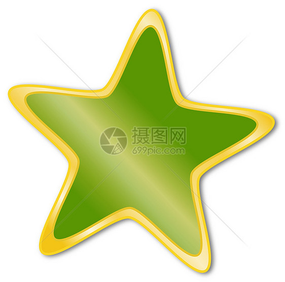 绿色和金色框架的装饰性恒星图片