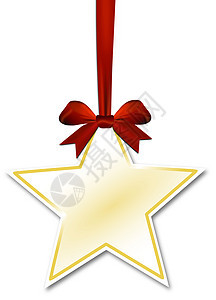 带有红弓的装饰性恒星元素插图设计圣诞礼物艺术周年派对装饰季节展示图片