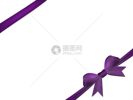白色背景上的紫弓被孤立女性周年展示磁带礼物元素生日包装设计徽章图片