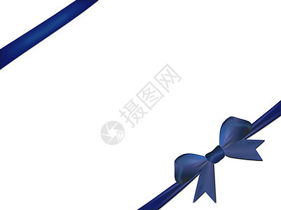 蓝弓在白色背景上被孤立纽带插图环形磁带婚礼包装派对装饰纪念日礼物图片