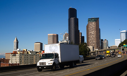 跨州5号公路穿越下城西雅图天线现代公寓景观陆地摩天大楼高楼外观建筑学场景全景假期图片