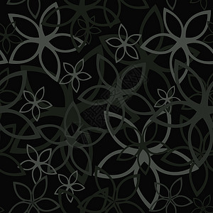 Florol 抽象背景 无缝插图织物装饰灰色艺术金属纹理风格白色黑色图片
