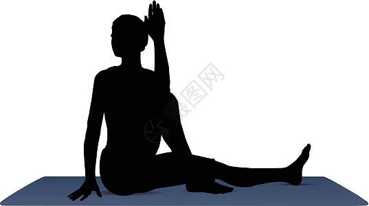 Marichi's Pose 瑜伽位置的矢量插图图片