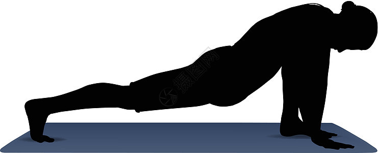 低隆肺波索瑜伽位置的矢量插图图片