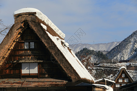 白川去村小屋农场建筑茅草房子遗产世界遗产地标历史合掌白川图片