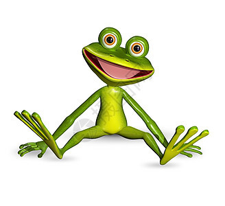 绿青蛙姿势插图爪子渲染好奇心动物群绿色眼睛壁虎沉思图片