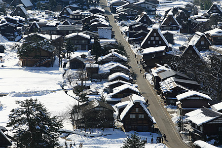 日本白川地村的景点建筑学合掌房子农场历史村庄建筑遗产住宅世界图片