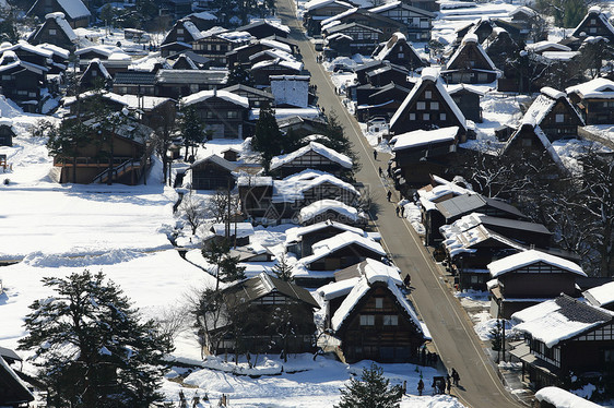 日本白川地村的景点建筑学合掌房子农场历史村庄建筑遗产住宅世界图片