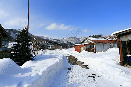 白川去村小屋瀑布世界遗产运河村庄建筑学地标农场历史住宅房子图片