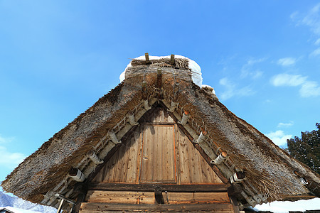 白川去村小屋运河建筑瀑布房子白川地标村庄茅草遗产农场图片