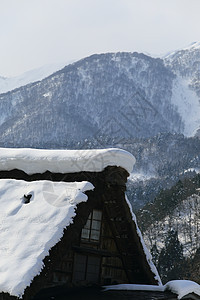 白川去村小屋建筑历史瀑布运河合掌松树建筑学世界遗产白川地标图片