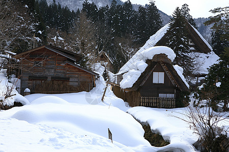 白川去村小屋茅草农场合掌建筑学遗产运河建筑瀑布地标世界遗产图片