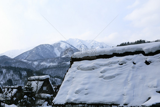 白川去村小屋建筑合掌住宅建筑学历史白川瀑布房子茅草遗产图片