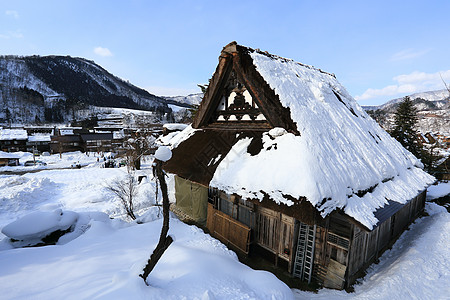 白川去村小屋白川松树村庄建筑历史农场建筑学住宅运河合掌图片