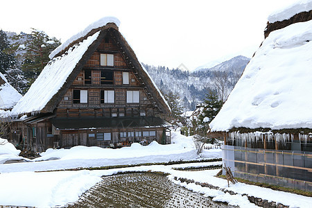 白川去村小屋地标历史住宅白川合掌农场房子建筑学瀑布遗产图片