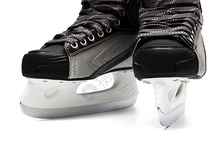 现代黑冰鞋溜冰场活动刀刃行动皮革剃刀塑料白色休闲水平图片