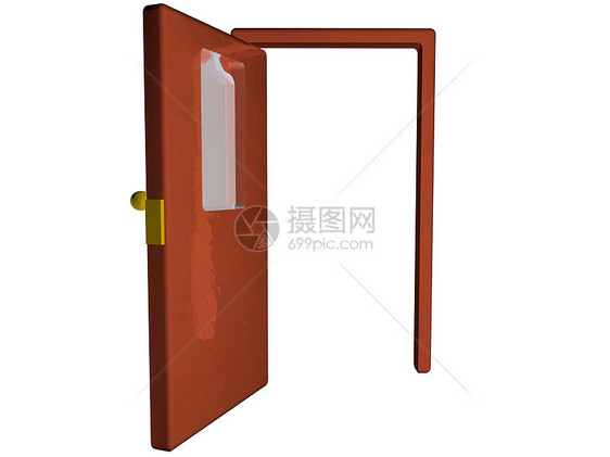 扇门门框插图入口自由红色锁孔框架门厅走廊渲染图片