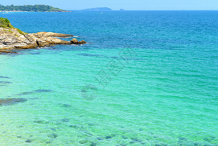 泰国科赫岛热带海滩和海的热带海滩和海洋晴天海浪季节假期风景阳光叶子休息旅行天气图片