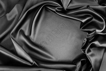 丝织天鹅绒柔软度褶皱织物曲线黑色布料材料床单波纹图片