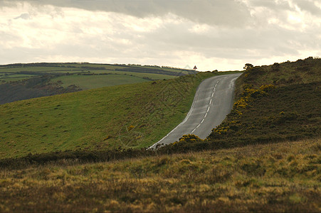 Exmoor 输出体棕色天空乡村爬坡草原图片