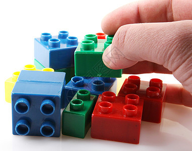 塑料建筑块立方体孩子战略活动构造团体玩具蓝色教育童年图片