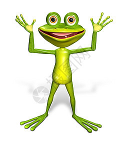 绿青蛙沉思兴趣瑜伽微笑爪子壁虎插图眼睛好奇心渲染图片
