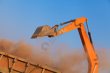 挖掘机机器拖拉机卸载卡车建筑装载机活动碎石机械金属图片