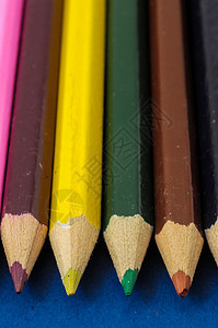 新彩色笔纸蓝色办公室木头调色板教育绘画团体彩虹铅笔学校图片