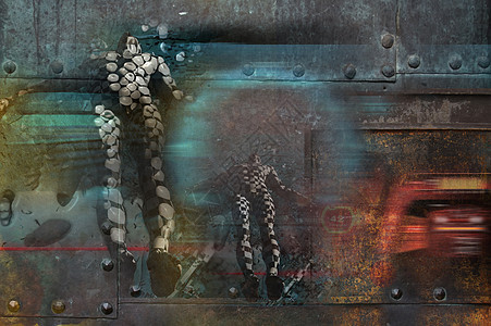 锈金属和纹理盘子铆钉螺柱染色图片