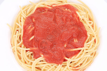 意面加番茄酱的意大利面营养餐厅烹饪食物草本植物美食午餐面条蔬菜小麦图片