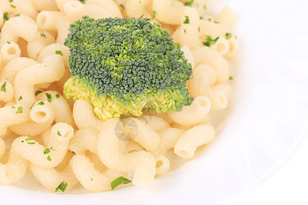 加蔬菜的意大利面烤肉加蔬菜面条美食白色盘子宏观螺旋形糖类图片