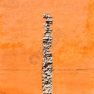 橙色墙砖块餐厅二次元正方形建筑裂缝砖块结构橙子图片