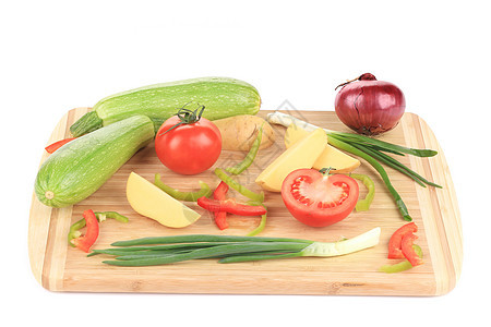 切板上的新鲜蔬菜照片食物维生素洋葱厨房土豆美食烹饪损失重量图片