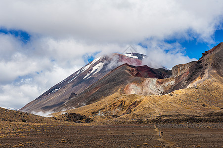 恩古鲁霍埃山旅行火山公园天空蓝天黄色国家风景顶峰图片