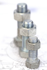 坚果和螺栓机器连接器硬件宏观工具工业草图合金机械金属图片