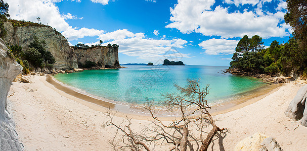 科罗曼德尔支撑蓝色石灰石海岸石头海滩岩石全景风景海洋图片