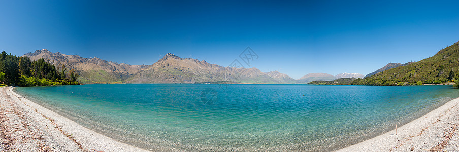 瓦卡提普湖环境全景风景海岸蓝色墙纸远景山脉天空场景图片