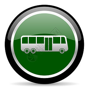公共汽车图标民众旅行圆圈绿色插图运输网络汽车乘客旅游图片