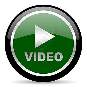 视频图标夹子按钮圆圈绿色艺术娱乐电影相机展示网络图片