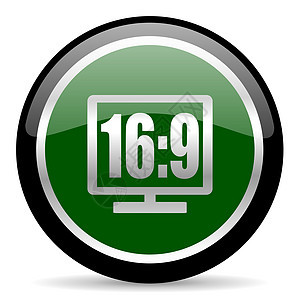 16 9 显示图标绿色展示网络电视视频电影居住插图屏幕手表背景图片