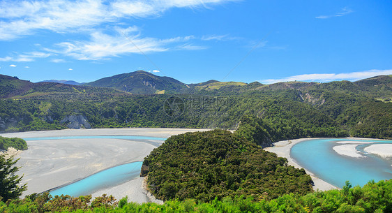 新西兰南阿尔卑斯山的观点山脉旅游旅行峡谷戏剧性全景远景路线氨氮缠绕图片