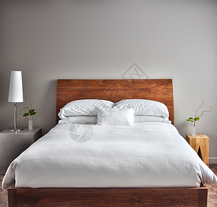 美丽 清洁和现代床居室床头板镶嵌花盆寝具床垫房间兰花硬木床头酒店图片