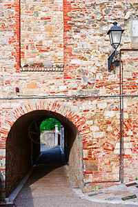 拱形胡同鹅卵石建筑学城市通道建筑文化遗产历史性路面图片