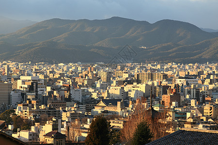 京都 日本 关西地区的城市观光旅游街道天际旅行建筑摩天大楼地标建筑学日落图片