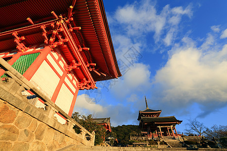 冬季日本京都庆津寺橙子宗教忍者清水皇帝旅行石头地标武士宝塔图片