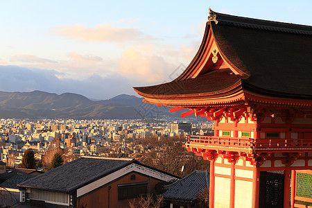 冬季日本京都庆津寺地标树木地区宝塔木头历史性神社石头清水宗教图片