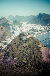 巴西里约热内卢面包天空岩石旅游地标天线建筑城市蓝色海滩图片
