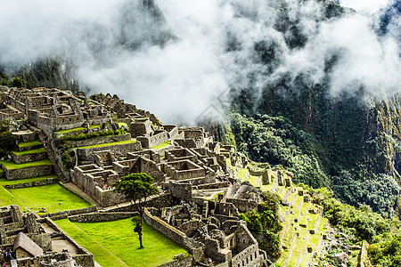 秘鲁安第斯山脉古老的印加城市遗产马丘阳台拉丁世界游客考古学文明墙壁岩石图片