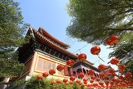 在新年节日的中国灯笼旅行风格装饰问候语运气文化寺庙繁荣佛教徒宗教图片